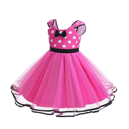 Minni Mouse Baby Girls Dress Fancy Birthday Party Cosplay Costume Polka Dot Cute Carnival Party Easter Costume for 1-5 Years
