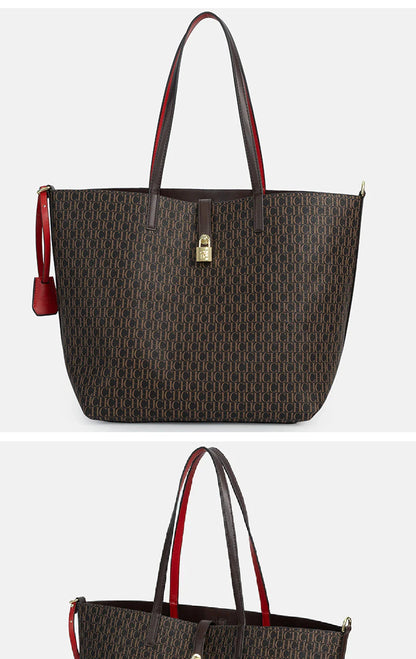 CH Elegante Luxo Leve Prática Com Bolsas Cor Pura Simples Grande Capacidade Casual Resistente Marca Bolsa Feminina Bolsa de Ombro
