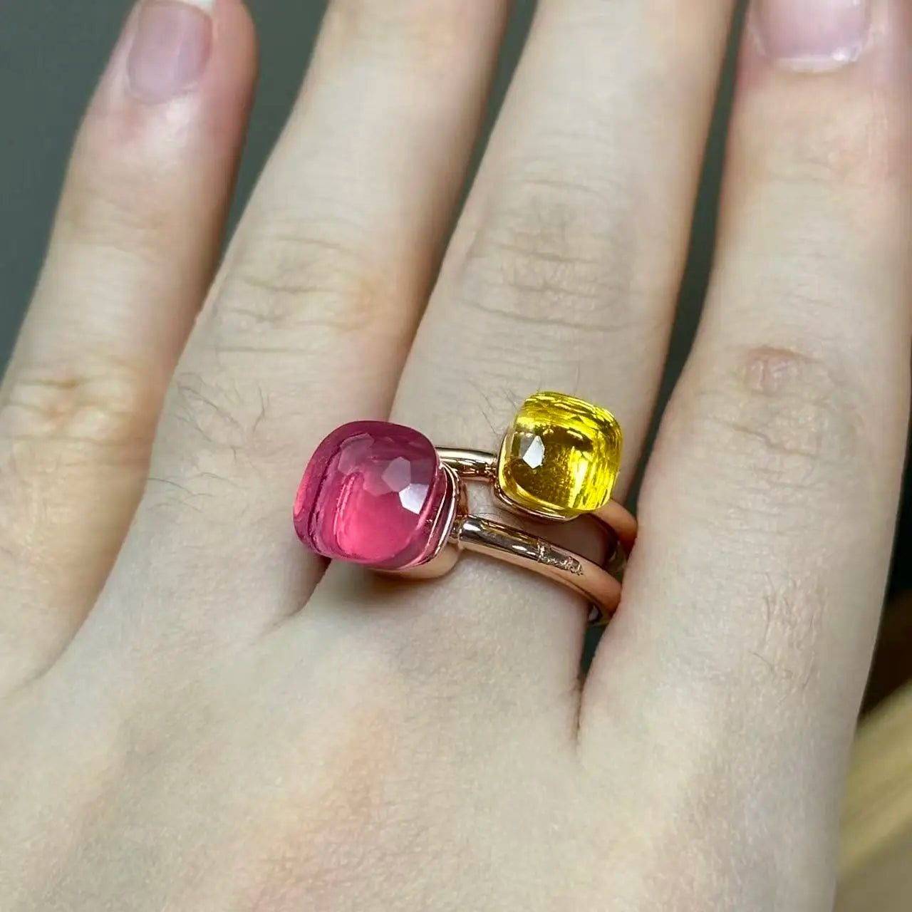 Classic and Petite Ring Set for Women Colorful Cyrstal Fashion Jewelry Gift Vanlentine's Day