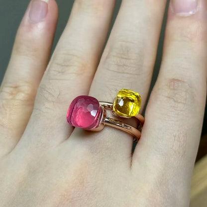 Classic and Petite Ring Set for Women Colorful Cyrstal Fashion Jewelry Gift Vanlentine's Day