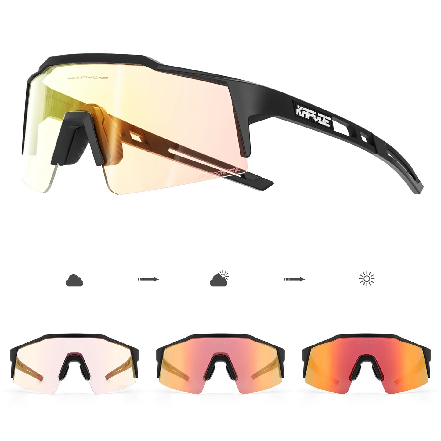 Photochromic Cycling Sunglasses for Men Women Bike Glasses Riding Driving UV400 Mountain Bicycle Goggles Eyewear Sports