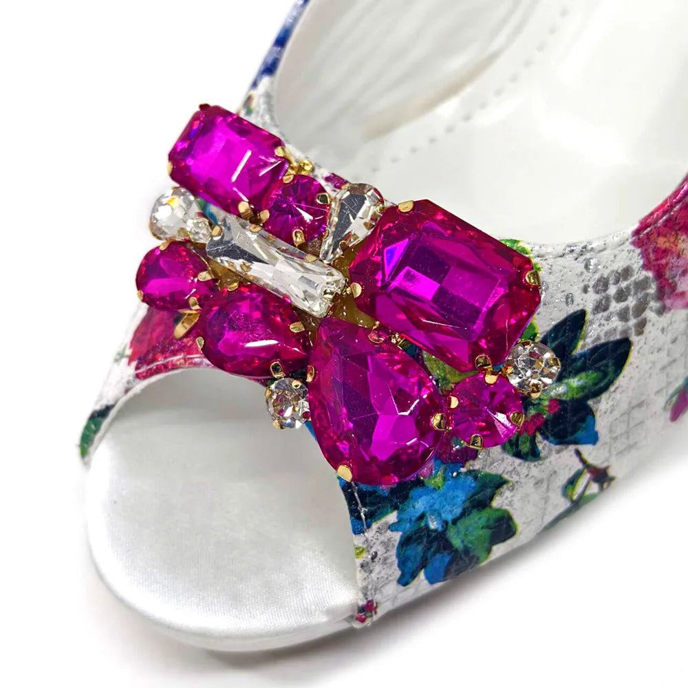 Elegant Women Heels for Peep Toe Good Material Design Rhinestone Yellow Sandals Italian Shoes and Bags Matching Set 2024