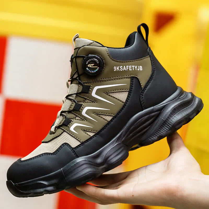 Men's Work Shoes Steel Resistant Anti-Puncture Anti-smash Toe Boots Slip Light Weight Safety Shoes Comfortable Men Shoes 40-46