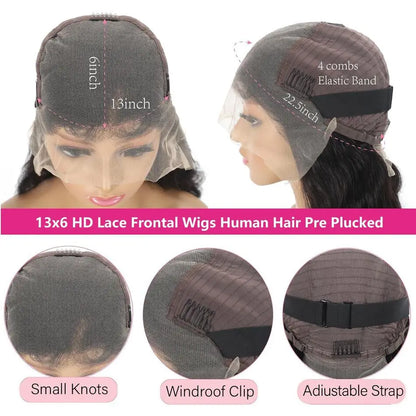 30 40 Inch 13x6 Body Wave Hd Human Hair Lace Frontal Wig 13x4 Body Wave Human Hair Wigs For Black Women Nature Black Brazilian