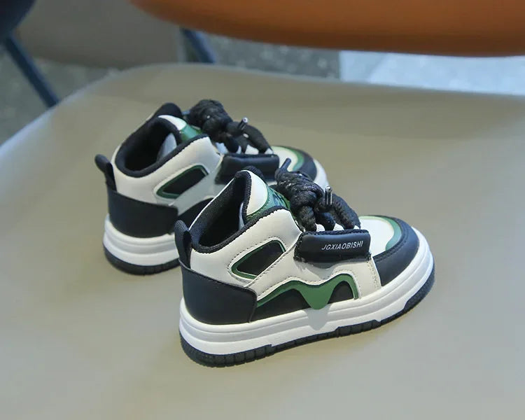 Children Tennis Shoes Spring Autumn Patchwork Leather Sports Shoes for Boy Girl Causal Versatile Kids Fashion Running Sneakers