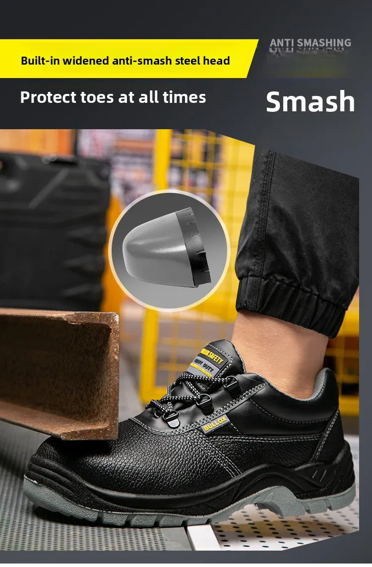 Labor Protection Shoes for Men Anti Smashing Anti Piercing Anti Odor Thick Wear-resistant ConstructionSiteSafetyShoes Work Shoes