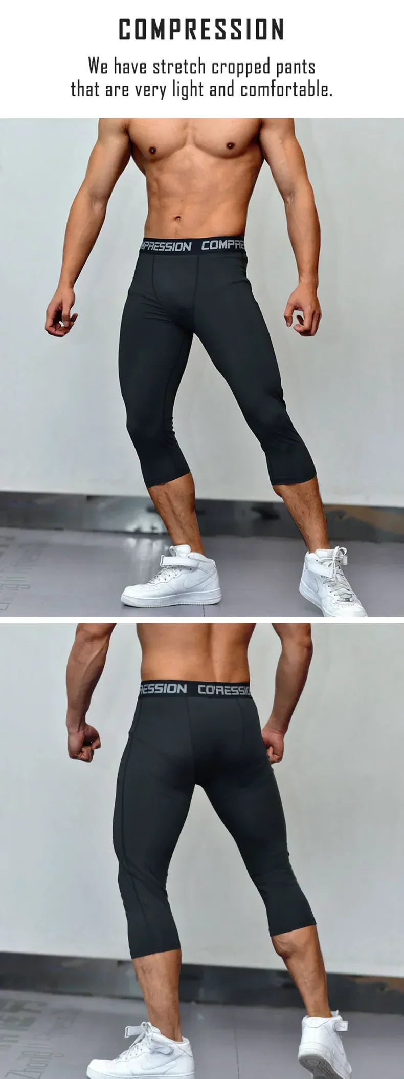 Men's Compression Pants for Running Cycling Basketball Soccer Elasticity Sweatpants Fitness Tights Legging Trousers Rash Guard