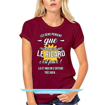 Les Gens Pensent Gue J Ai Un Probleme Avec Le Ricarrdd T Shirt Design Famous Natural Custom Tshirt Euro Size Top Tee New Arrival