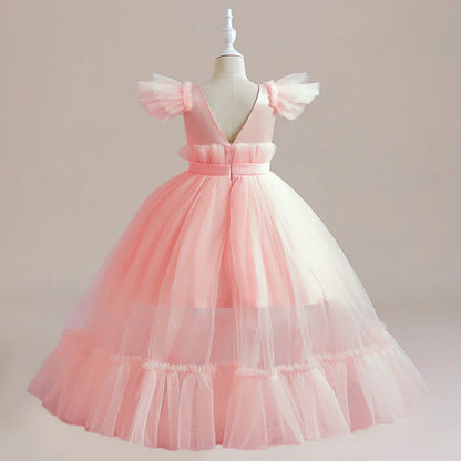 Summer Baptism Bridesmaids Girls Party Dresses Elegant Tulle Wedding Birthday Princess Prom Dress Girl First Communion Vestidos