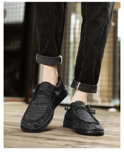 Sapatos de Lona Masculinos Casuais Slip On Alpargatas Homens Moccasins Mocassim Masculino Leve Respirável Tamanho Grande 50