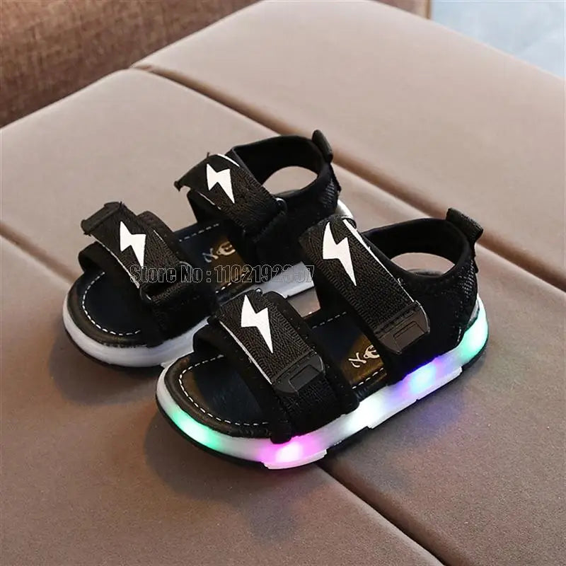 Kids Led Sandals Light Up Children Summer Glowing Sport Boys Girls Flashing Soft Beach Shoes