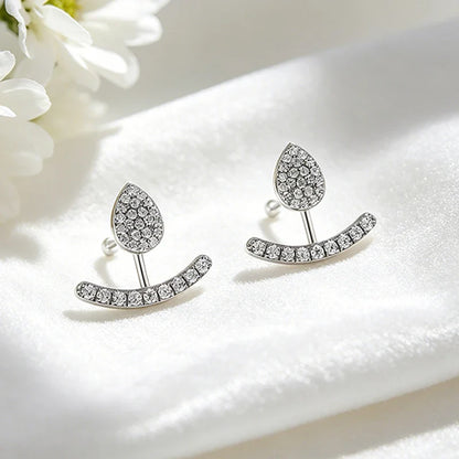 New D Vvs1 Full Moissanite Stud Earrings for Women 100% 925 Silver Sparking Wedding Engagement Party Ear Jewelry Gifts