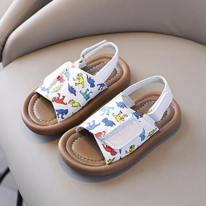 Adorable Dinosaur Toddler Sandals for Boys, Breathable Soft Bottom Summer Beach Shoes for Little Kids