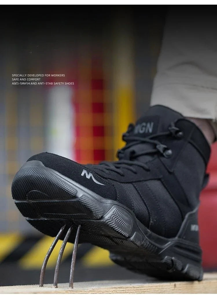48 Plus Size Platform Non Slip Work Safety Boots Men Steel Toe Cap Anti-smash Sneakers Shoes Anti Puncture Security Boots