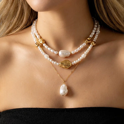 Classic Pendant Necklace for Women Micro Zircon Turkish Lucky Evil Eyes Palm Cross Pearl Multilayer Metal Chain Choker Jewelry