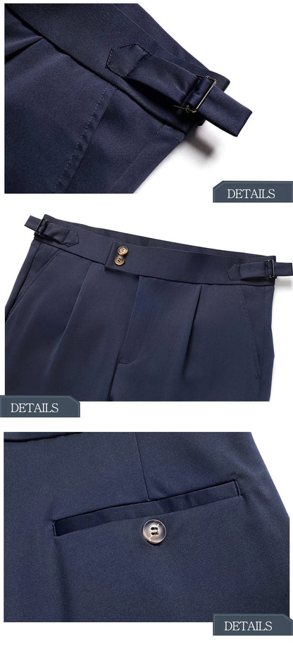 High Quality Mens Dress Pants Stretch Smart Casual Pants Wrinkle Free Suit Pants Men Regular Fit Work Pants Spring Autumn