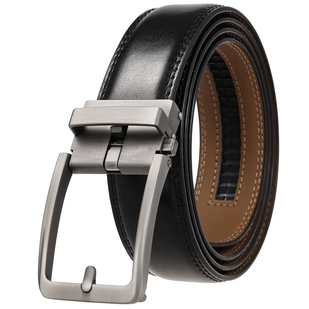 Famous Brand Belt Male Designer Automatic Buckle Genuine Leather Men Belt  Luxury Belts for Men 3.5cm New Black Brown Plus Size