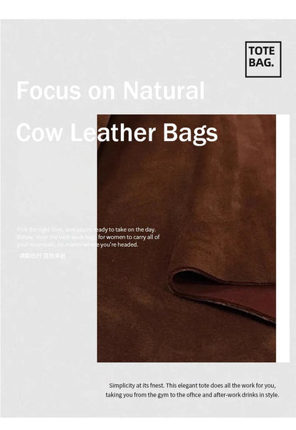 Women's Natural Nuede Genuine Leather Handbags Ladies large capacity Tote Bag Female Design Luxury Commuting Yoga Bag  hobo bag