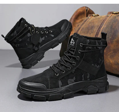 Camouflage Boots for Men Autumn Winter Platform Boots Outdoor High-top Shoes Men Ankle Boots Buty Robocze Meskie wear-resistant