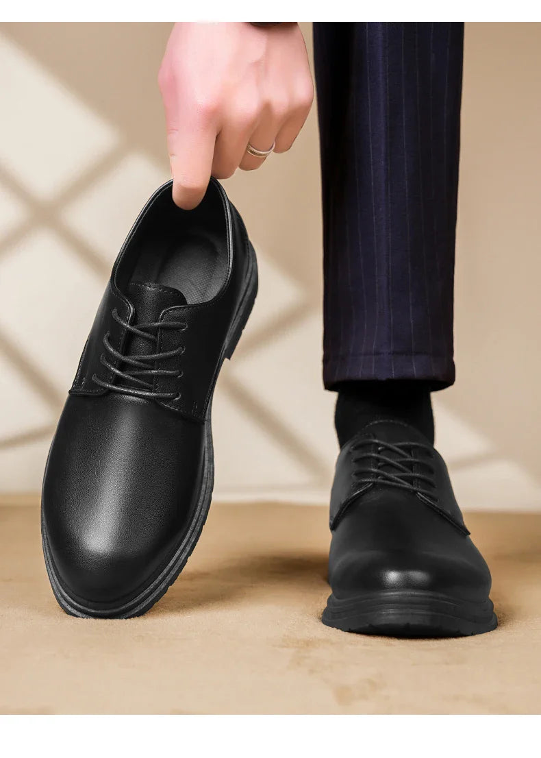 Men Formal Leather Shoes Oxford Shoes Mens Dress Shoe Black Pointed Toe Men Loafers Party Office Business Casual Shoes for Men