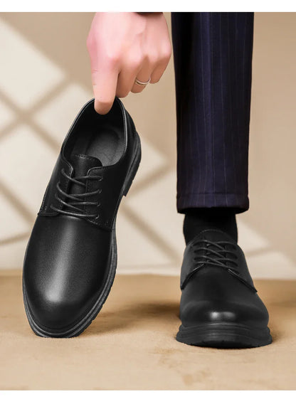 Men Formal Leather Shoes Oxford Shoes Mens Dress Shoe Black Pointed Toe Men Loafers Party Office Business Casual Shoes for Men