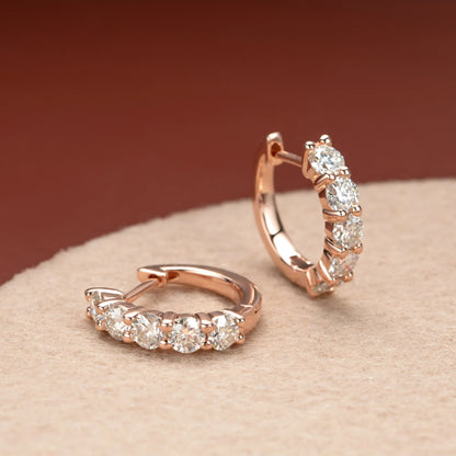 100% Real 3.5mm 0.2ct Moissanite Hoop Earrings for Women S925 Sterling Silver Earring Luxury Designer Wedding Fine Jewelry