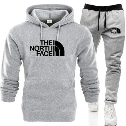 2025 Men's Autumn/Winter Fashion Printed Casual Two Piece Hooded Sports Shirt and Pocket Pants Regular Fit Outdoor Sports Set