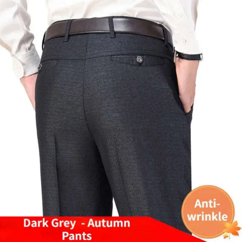 Mens Autumn Thick Casual Suit Pants Classic Business Formal Fashion Stretch Summer Thin Trousers Male Brand Clothes GOZBKF
