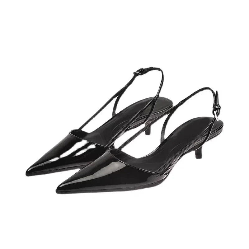 Women Pointed Toe Heels Shoes Sandals 2024 Dress Party Fashion Summer Slippers New Walking Flip Flops Pumps  Slides