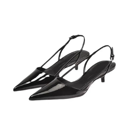 Women Pointed Toe Heels Shoes Sandals 2024 Dress Party Fashion Summer Slippers New Walking Flip Flops Pumps  Slides