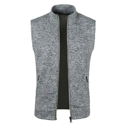 Autumn Mens Zipper Sleeveless Coats Outdoor Turtleneck Sweaters Breathable Solid Color Streetwear Jacket Vest Men Athletic Tops