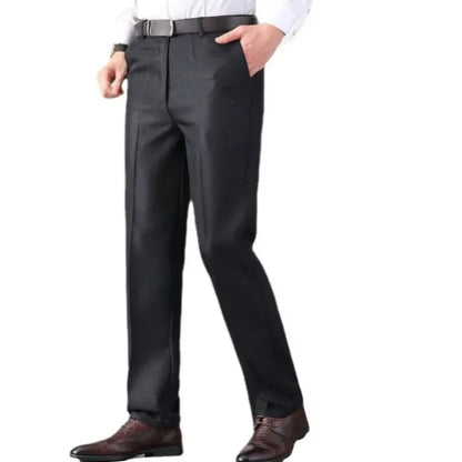Big Plus Size Formal Pants Men's Bussiness Summer Thin Autumn Thick Black Blue Gray Stretch Loose Suit Office Trousers GOZBKF