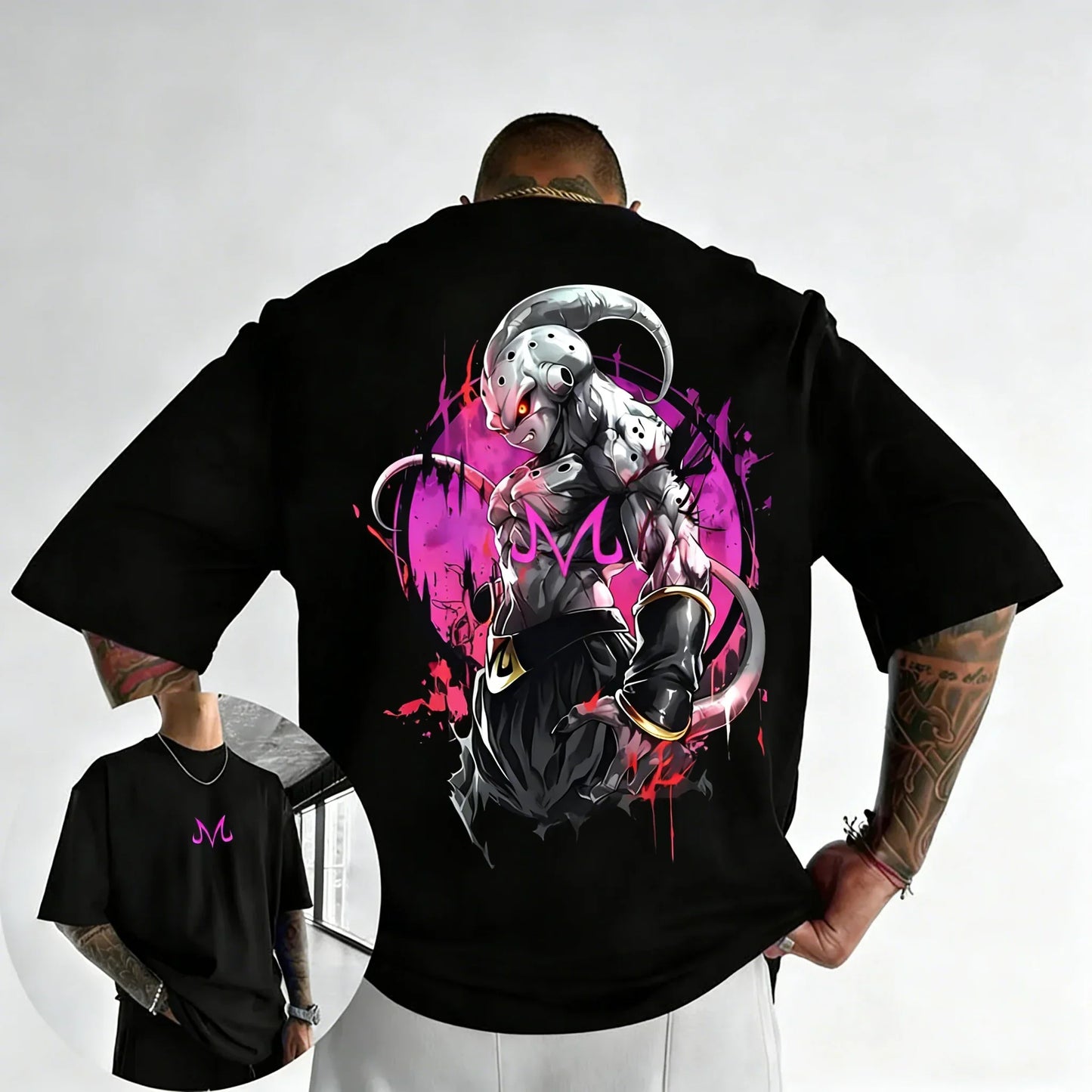 T-shirt Summer New Majin Buu Printed Men's and Women's Trendy Versatile Loose Casual Short Sleeve Top