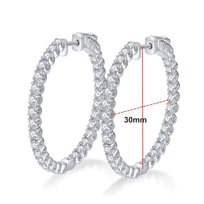 D VVS1 Moissanite Hoop Earrings for Women Sparking Diamond with GRA Original s925 Sterling Silver Plated 18k Earring