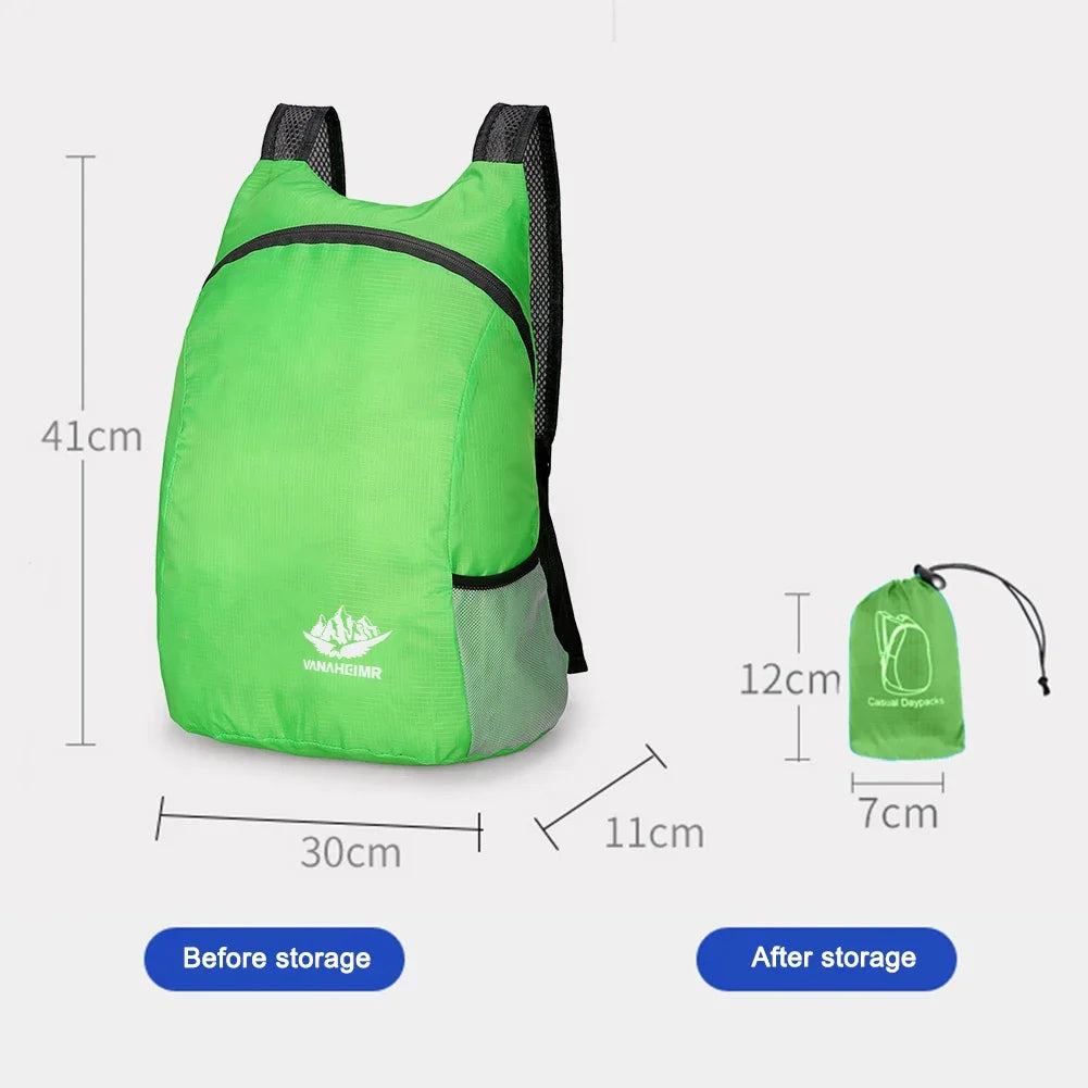15L Lightweight Packable Backpack Foldable ultralight Outdoor Folding Backpack Travel Sports Bag Hiking Daypack for Men Women
