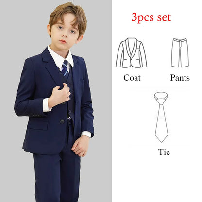 Spring Autumn Children Boy Wedding Suit Teenager Kids Formal Elegant Suits For Boy 1-14 Years Boys Suits Teens Suits Outfit Set