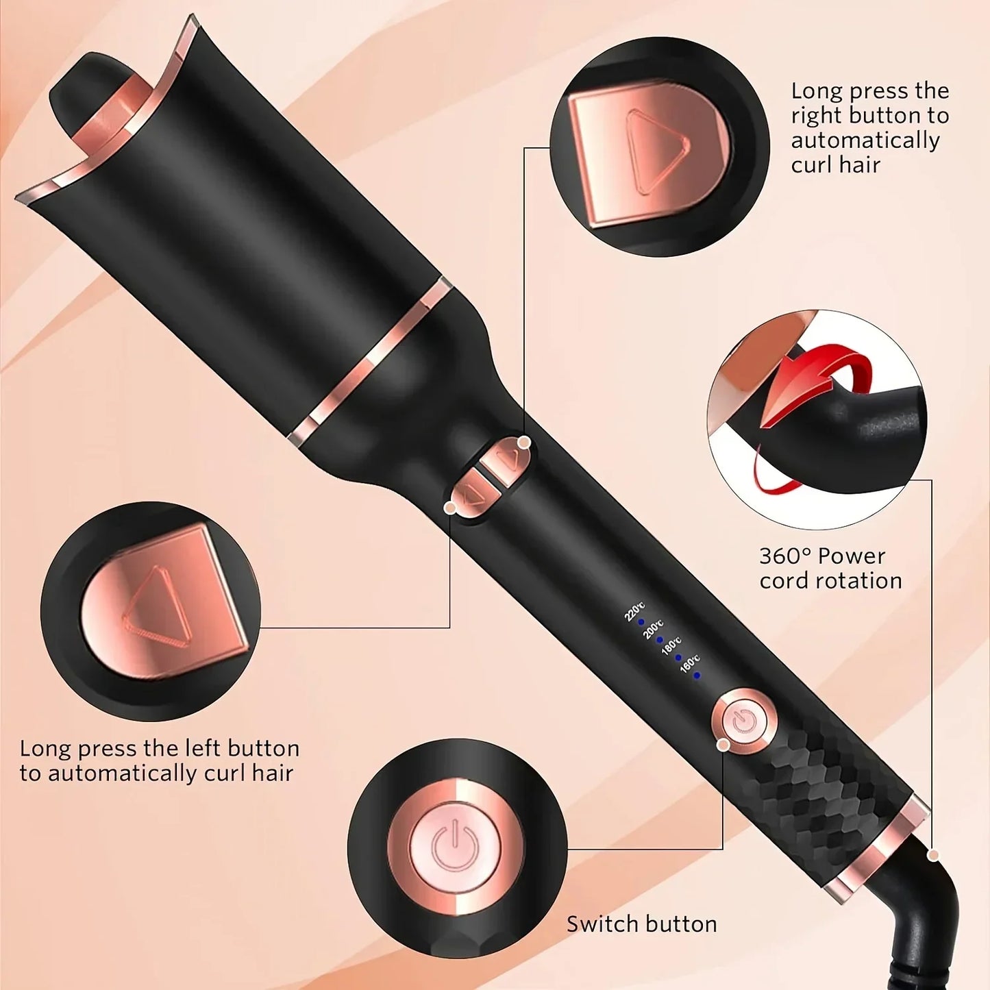Professional curling irons Ceramic auto-rotating air curling irons Air spinning rod styler Curling irons Styling tools