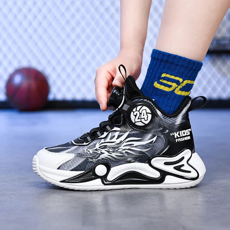 Luxury Boy Sneaker 2025 New Fashion Outdoor Kids Basketball Shoes Soft Sole School Children Sports Shoes for Boy 4 To 12 Years