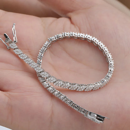 Full Moissanite Tennis Bracelets S925 Silver Sparkling Diamond Women Men Party Wedding Bangles Jewelry Gifts GRA Certified