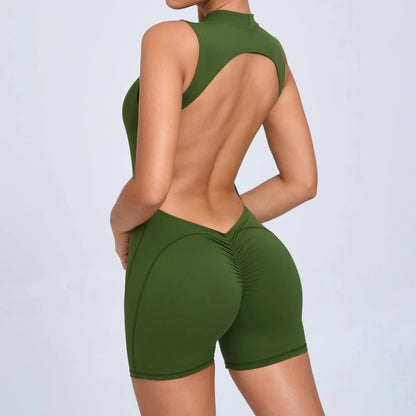 Women's High Elasticity Sports Jumpsuit Yoga Set Fitness Combination Lift Buttocks Bare Back Gym Sexy Romper for Active Women