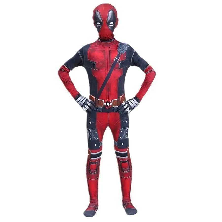 Adult Deadpool Costume Deadpool Kids Suit Cosplay Mask Suit Superhero Child Jumpsuit Halloween Costume Child Jumpsuit Kid Set