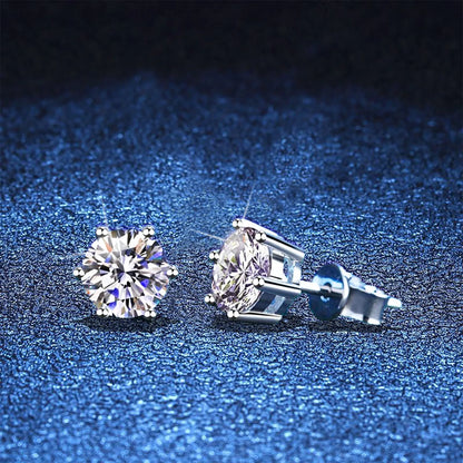 2ct 8mm Moissanite Earrings for Women Lab Grown Diamond Ear Studs 925 Sterling Silver Fine Jewelry Gift