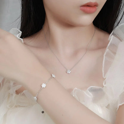 Flower GRA Certified Full 1.5/2.5/3mm D Color Moissanite Bracelet for Woman Men Silver 925 Diamond Hand Link Bracelets Gift