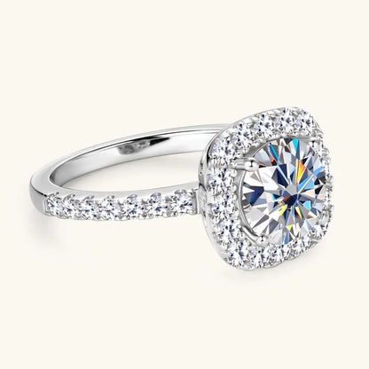 8mm 2ct Moissanite Halo Ring Certified 925 Sterling Silver Engagement Rings For Women Girls Wedding Party Jewelry Gift