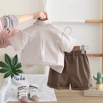 Children Summer Baby Boys Gentleman Clothes Suit Casual Tie T-Shirt Shorts 2Pcs/Sets Infant Kids Casual Clothing Outfits 1-5year