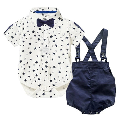 Kid Boy Formal Birthday Outfit Suit Toddler Gentleman Wedding Striped Vest Shirt 1-6 Years Baby Pants Boys Ceremony Outerwear