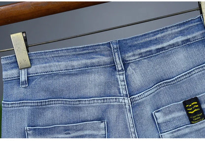 Men's Straight Casual Denim Shorts Simple Solid Cargo Slim Jeans Comfortable Breathable Bermuda Short Pants Summer 2025 Y2K