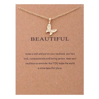New Trendy Alloy Cute Elegant Sun Love Star Leaves Clover Unicorn Luck Pendant Necklaces for Women Fashion Accessories Jewelry