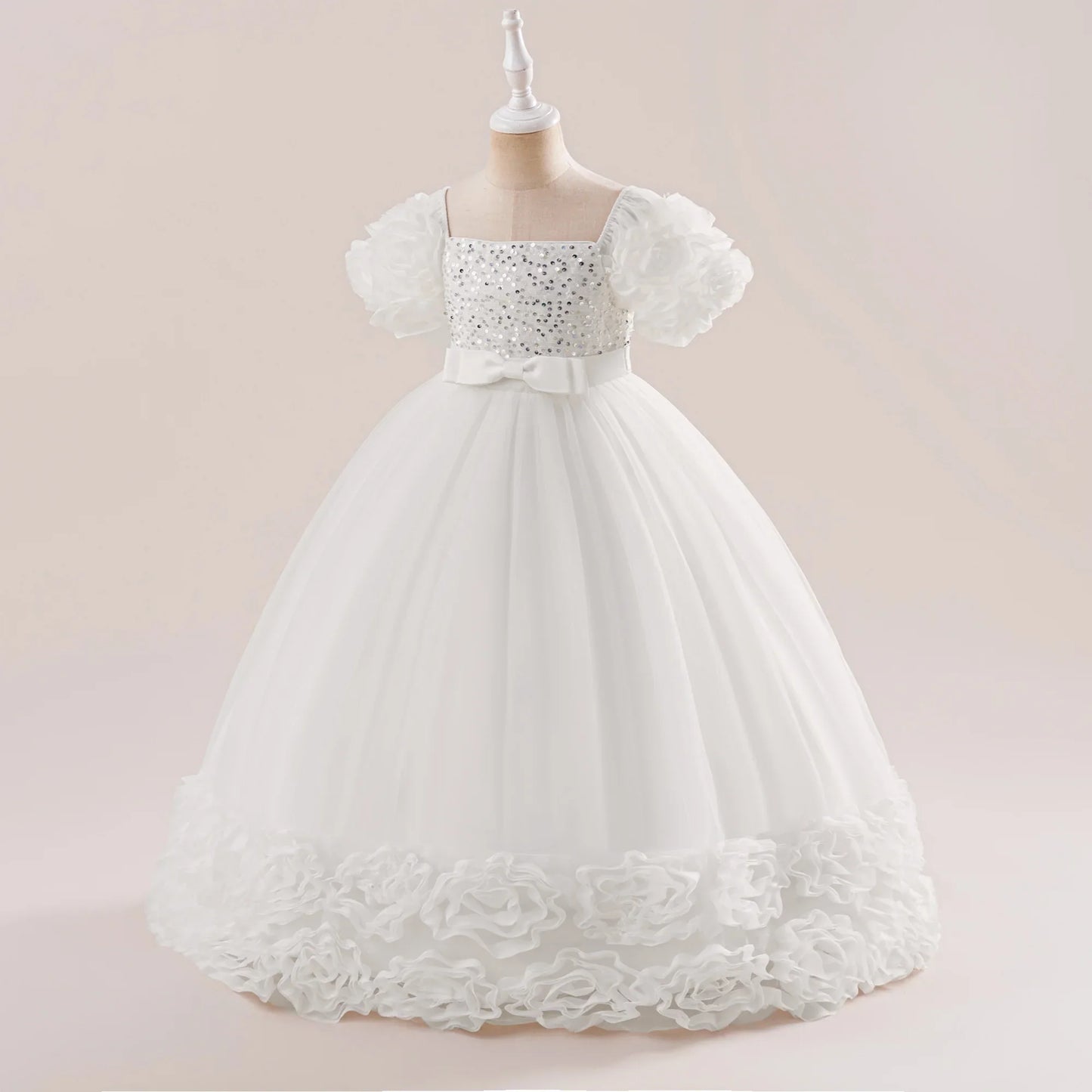 Summer Flower Girls Party Dress Elegant Tulle Bridesmaids Wedding Princess Dresses Girl Gala Birthday Evening Christmas Costumes