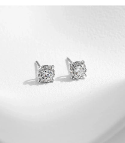 D Color Moissanite Stud Earrings Round Cut Lab Created Diamond 925 Sterling Silver Silver Bridal Jewelry For Women Gifts